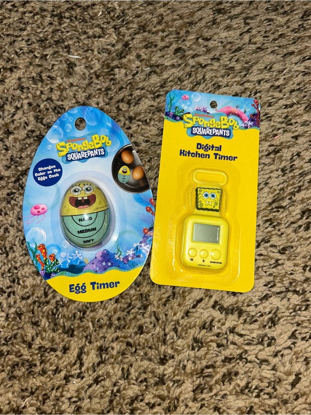 SpongeBob SquarePants Egg Timer & Yellow Digital Kitchen Timer Set